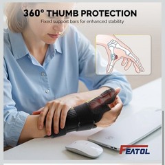 Featol Thumb Brace S/M LEFT Hand Stabilization Support for Thumb Wrist Hand