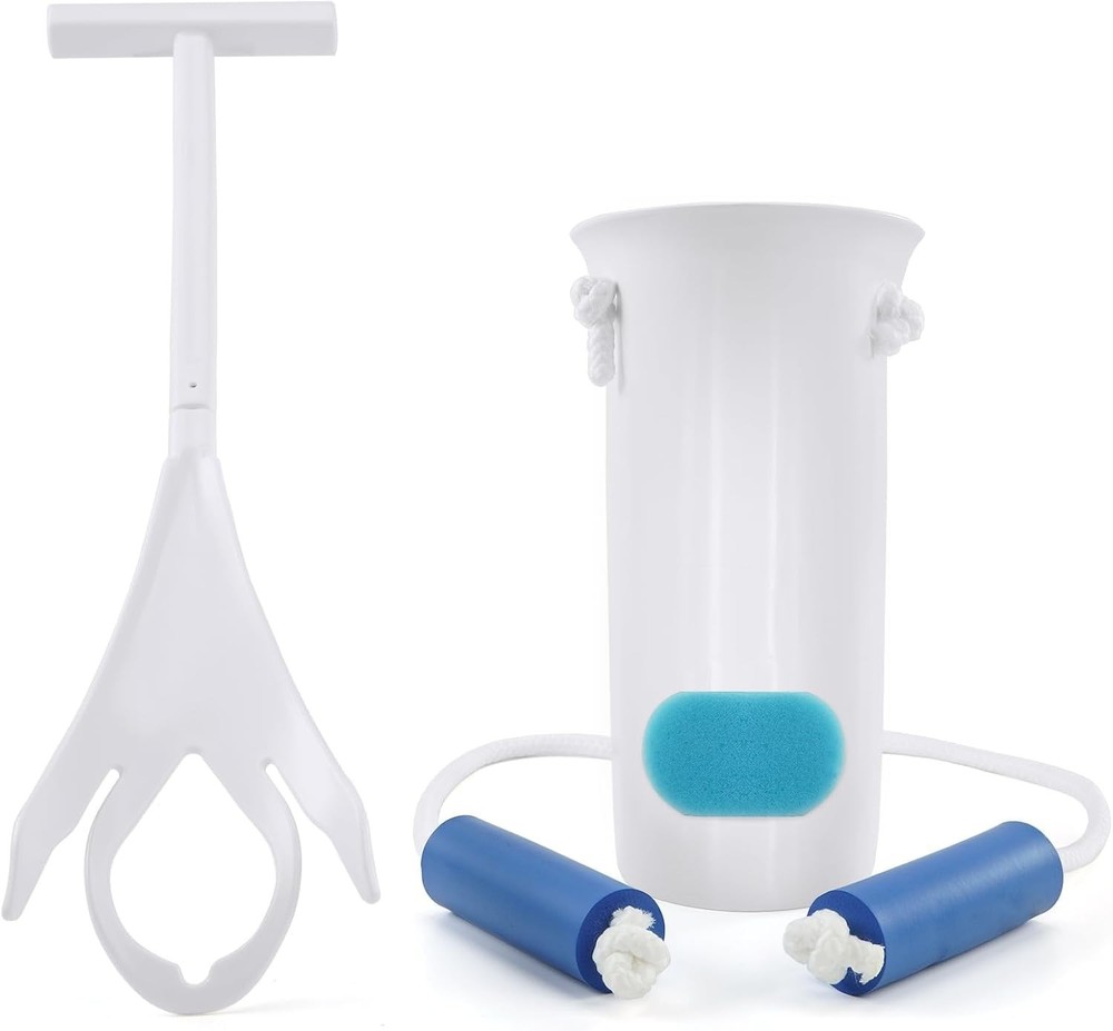 Jellas Sock Aid Kit, Flexible Device with Long Rope 4.0 Inch, White
