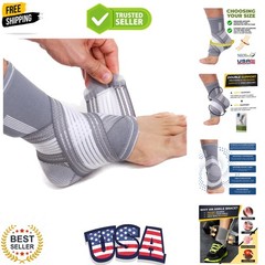 Adjustable Ankle Support Brace Gray, Size M, 1 Unit