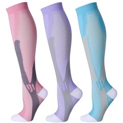 Compression Socks for Women Wide Calf 20-30 mmHg XX-Large Pink+blue+purple