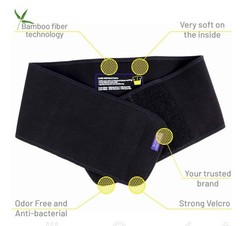 Everyday Medical Adjustable Rib Support Belt, Compression, Black, 6 in