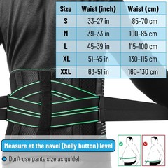 DR JK- Lower Back Brace with Lumbar Pad for Men and Women, XL, Back Brace for…
