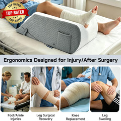 Leg Elevation Pillow for after Surgery, Adjustable 4 Heights & 2 Slopes, Knee Re