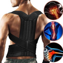 Heavy Duty Adjustable Lumbar Support Lower Waist Back Belt Brace Gym Pain Relief