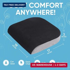 Large Seat Cushion (19″ x 17″ x 3″) Memory Foam for Office Chair, Wheelchair Cus