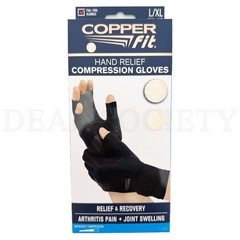 Copper Fit Unisex Hand Relief Compression Gloves Large/X-Large Lot of 2 Pairs