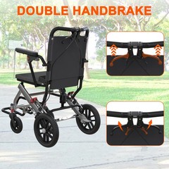 Garvee Folding Wheelchair for Seniors Lightweight Aluminum Flip Armrests outdoor