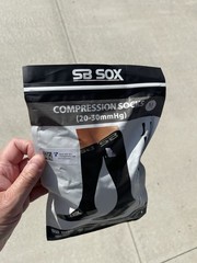 SB SOX Knee High Compression Socks (20-30mmHg) Black/Gray – MEDIUM – NEW