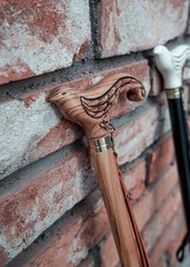 New Elegant Cane Walking Stick for Ladies Women Wooden carved Swallow Bird Light