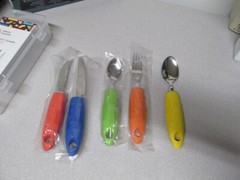 Special Supplies Adaptive Utensils 5 Pcs. Colorful Stainless Steel Spoon Fork