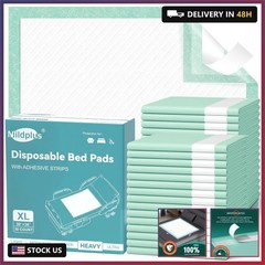 MILDPLUS Bed Pads with Adhesive Strips 30“X36“, 10 Count Chucks Disposable Und
