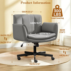 Chic Criss Cross Office Chair with Wheels, Armrests & Adjustable Height