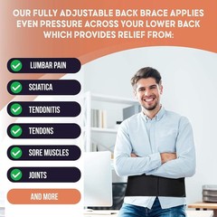 Adjustable Back Brace Lumbar Support Lower Back Pain Sciatica Belt Copper Joe