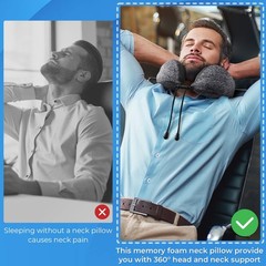 ExploreBliss Travel Pillow, Pillows for Sleeping 1-pack, Dark Grey