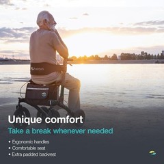 All Terrain Walker Rollator with 12” Pneumatic Tires – Foldable Outdoor Walke…