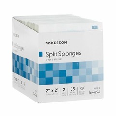 McKesson 6-Ply I.V. Drain Split Sponges Gauze Dressing Sterile 2 X 2″ 70 Ct