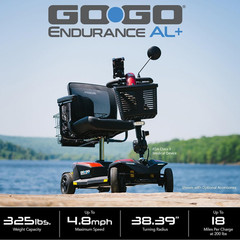 Go Go Endurance AL+ Lightweight 4-Wheel Mobility Scooter – 325 Lb Weight Capacit