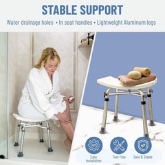 Adjustable Heavy-Duty Shower Chair for Seniors, Supports 500 lbs – Compact & …