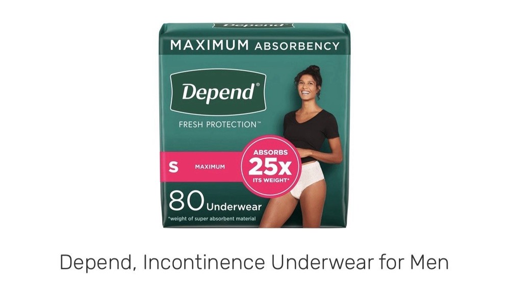 Depends Dry Shield 80 Count. Incontinence Protection For Women 24”-30” Waist