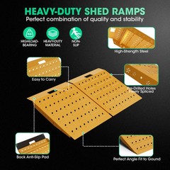29″ x 48″ Shed Ramps 1800 LB Capacity Alloy Loading Dock Ramp for Garages, Barns
