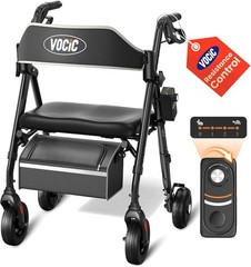 Z63 Rollator with Adjustable Resistance – Speed Control Walker Black