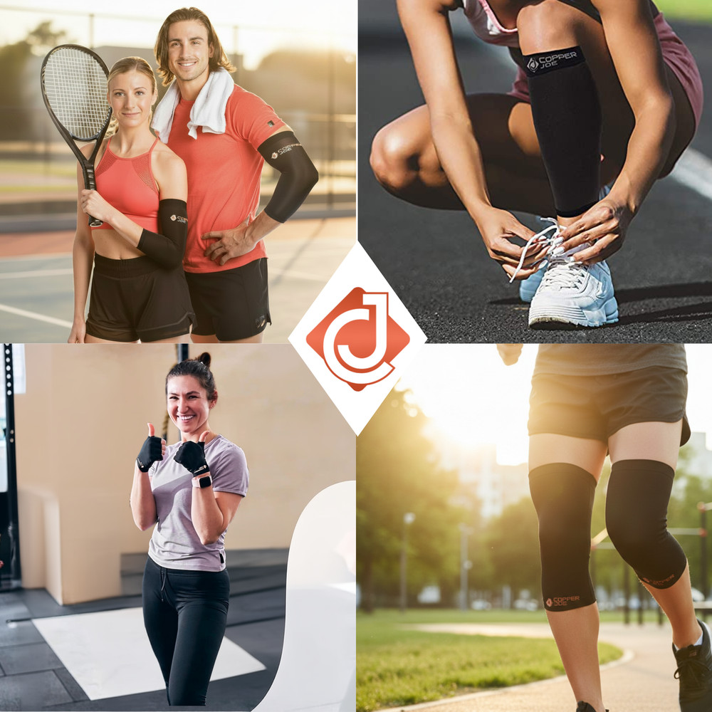 Athlete Performance Pack Copper Infused Knee Elbow Wrist Calf Compression Bundle