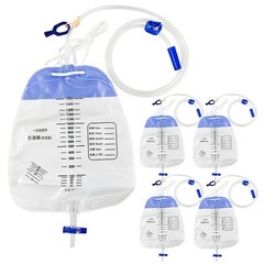 5 Pack Urinary Leg Bag,1500ml Urinary Drainage Bag with Cloth Tape,