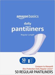 Regular Length Panty Liners 50 Count Thin Absorbent Disposable Unscented Pads