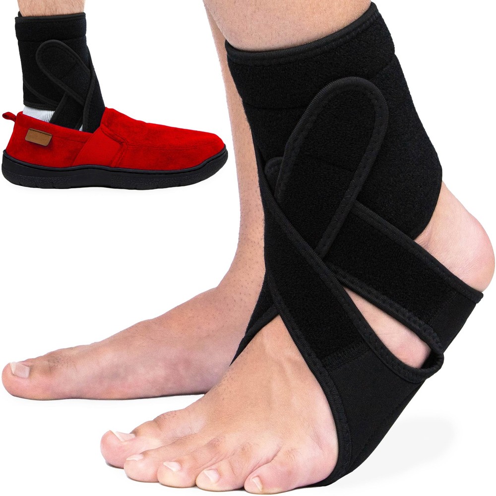 Omeer AFO Foot Drop Brace For Walking Men and Women (Left) One Size, Black