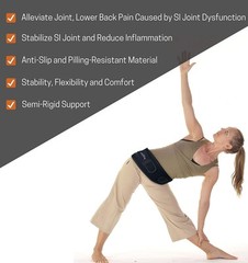 Sacroiliac Hip Belt for Women Regular (Hip Size 32"- 45"), Black