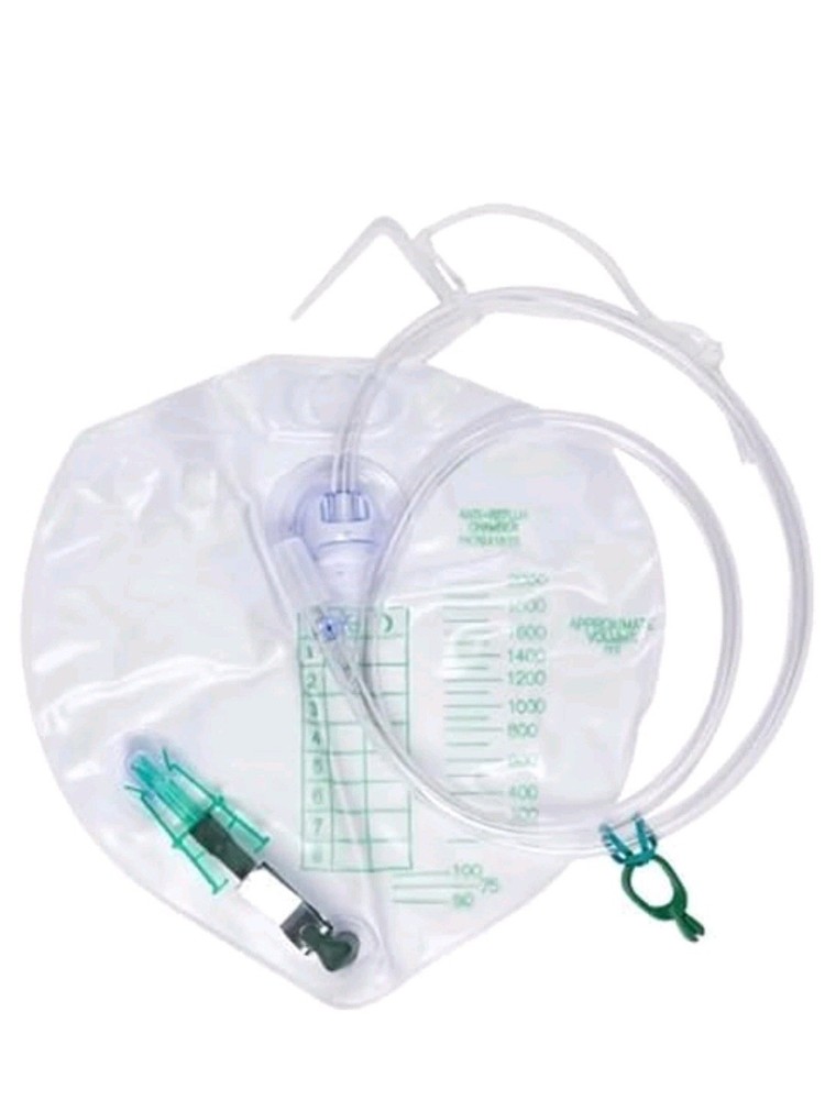 4 Ct Urinary Drainage Bag w/ Anti-Reflux Chamber Large 2000ml Capacity 154002