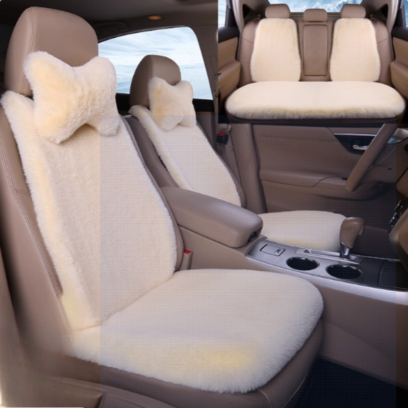 Faux Rabbit Fur Plush Car Seat Cushion Winter Warm Universal‑Fit Pad