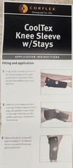 Corflex Cooltex Black Neoprene Knee Sleeve Brace Stabilizer Open PATELLA MEDIUM
