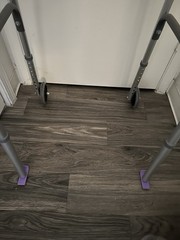 Foldable Adjustable Height 2-Wheel Walking Frame Walker, Indoor, Gray