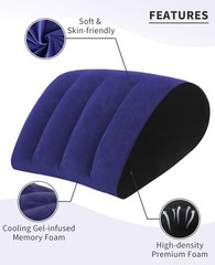 Portable Wedge Pillow Inflatable Cushion – Body Positioners for Legs and Blue
