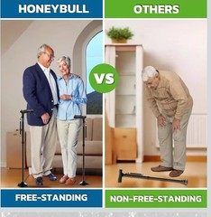 Walking Cane for Men & Women Foldable, Adjustable, Heavy Duty, Free Standing,…