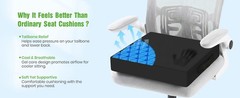 Seat Cushion for Office Chairs, Memory Foam Chair Cushion with Patterned Core