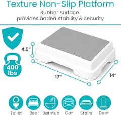 Bath Shower Step Stool (4.5″) – Slip Resistant, Stackable, Indoor/Outdoor