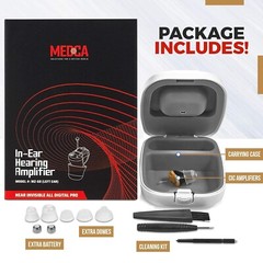 Invisible Digital Hearing Amplifier – CIC Mini Sound Enhancer, Left Ear, Black