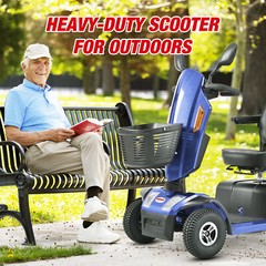 4 Wheel Mobility Scooter 800W All Terrain Electric Scooter Swivel Seat Blue NEW