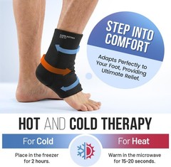 Ankle Compression Sleeve Achilles Tendonitis Ice Pack Wrap Foot Brace Support