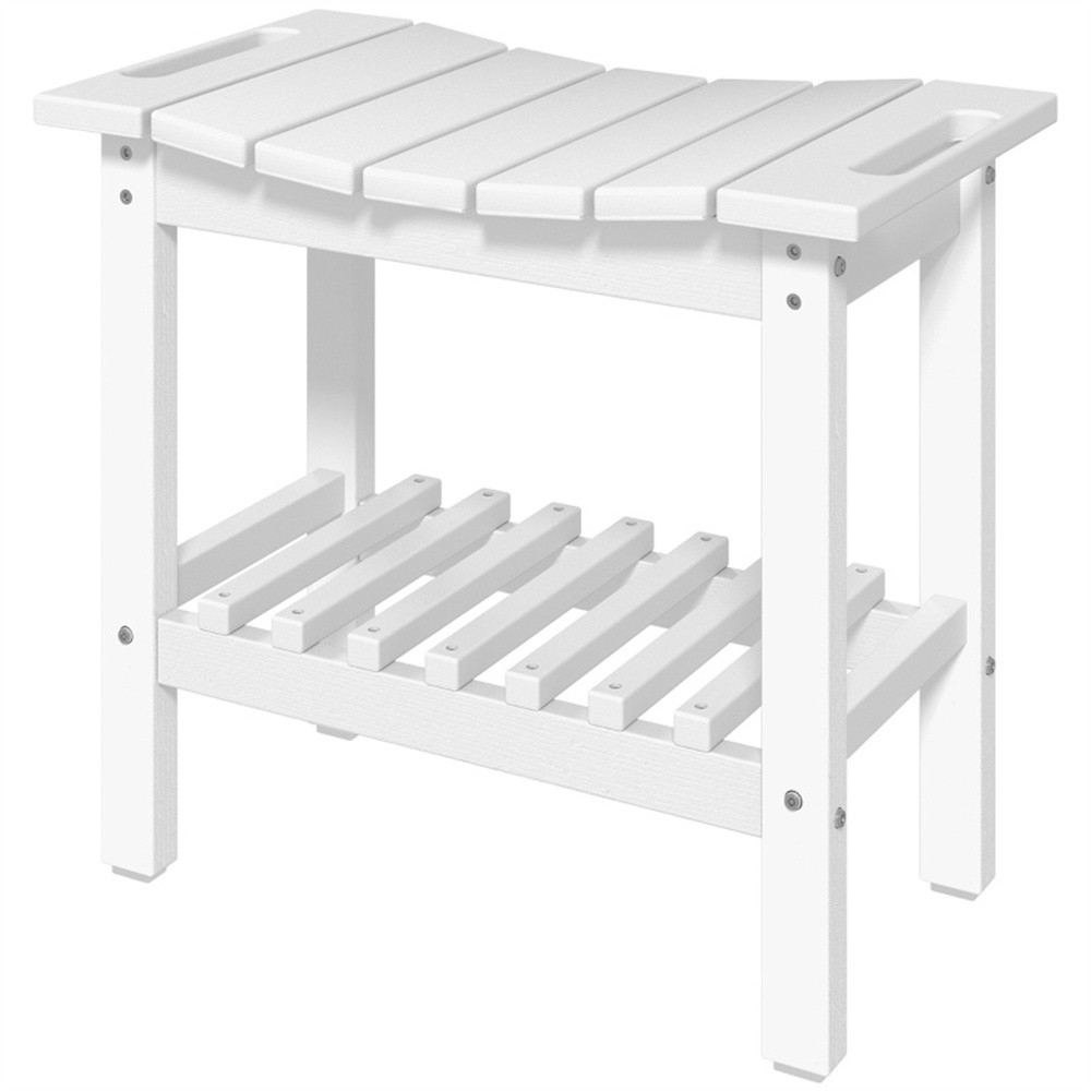 White HDPE Shower Garden Bench 265 lbs Capacity 20.5″L x 11.8″W