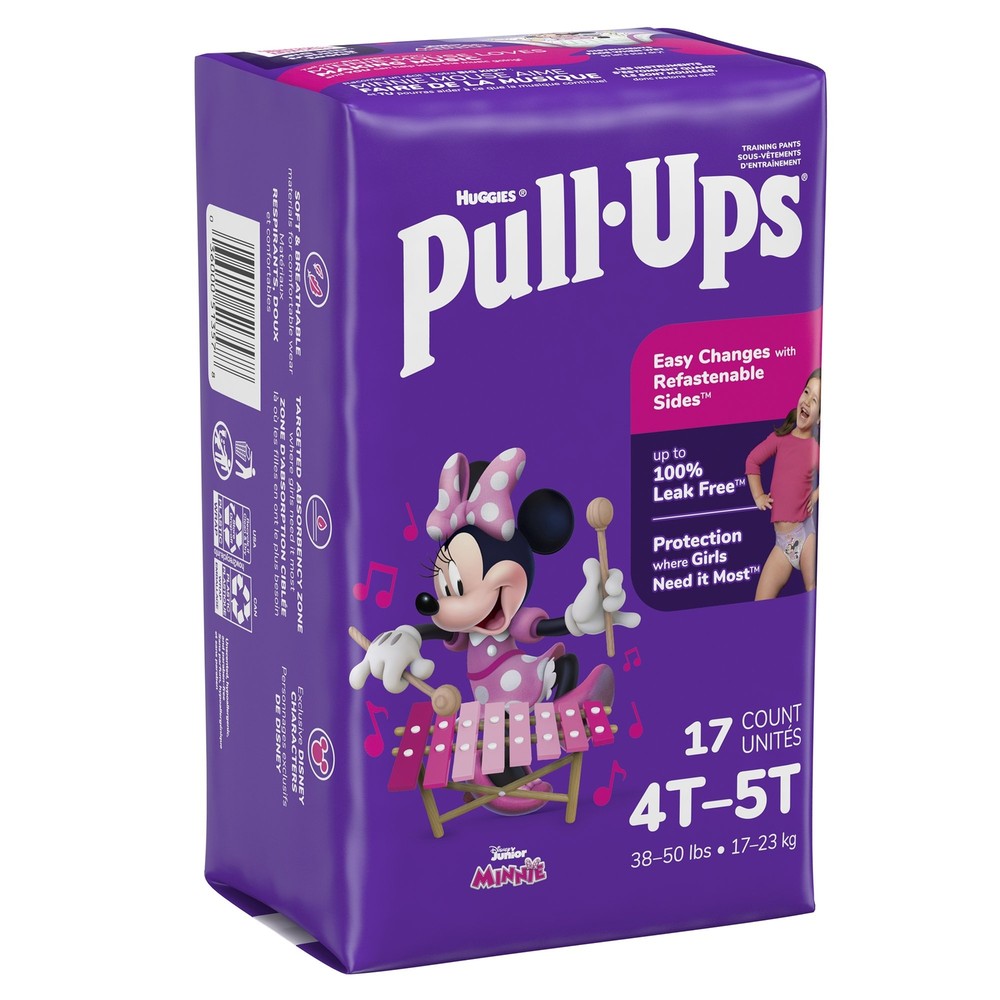 Pull-Ups Learning Designs Girls‘ Training Pants, 4T-5T, 17 Ct Pack(age) of 17