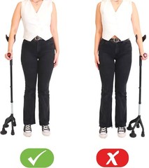 Quad Crutch Women & Men Sturdy 3.3 lbs 4 Prong Forearm Crutches Stability &