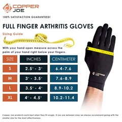 Hand Wrist Pro Bundle Copper Infused Full Finger Gloves Wrist Brace Set