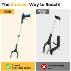 Telescopic Grabber Reacher Tool 23-41in Adjustable Trash Picker Claw Blue USANew