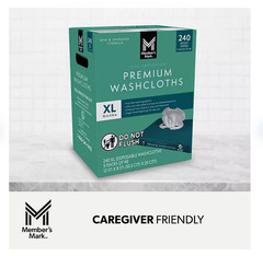 Member’s Mark Adult Washcloths Body Wipes 240 Ct XL [5 Packs of 48] + Free Ship