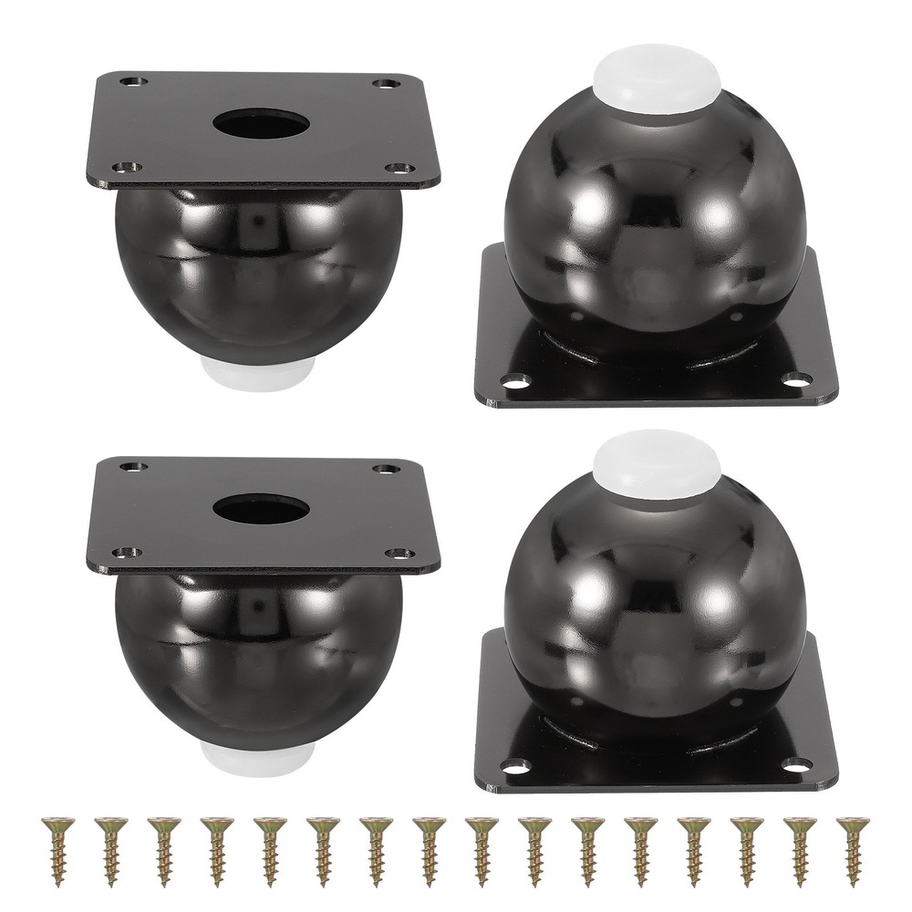 4 Pack Round Metal Furniture Legs for Dresser, and Sofa(2.36″, Gun Black)