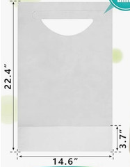 100 Ct Disposable Bibs White PE Plastic 15×22 Crumb Catcher Pocket Adult Patient