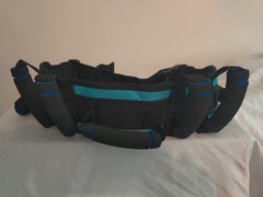 Transfer/Gait Belt. Guided walking, black, teal, adjustable waist